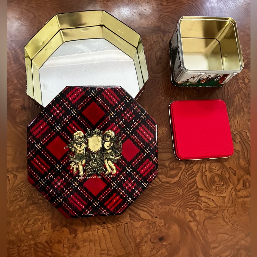Lot of 2 Vintage Holidays cookie tins